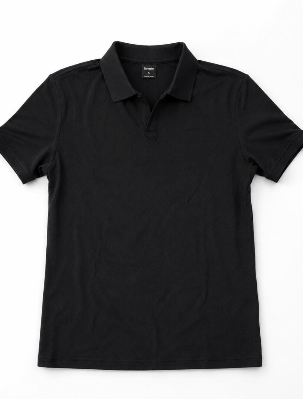 Men's Black Polo Shirt by Streette - Classic Short Sleeve
